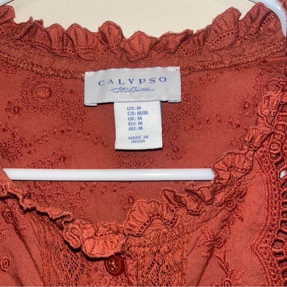 Women's Rust Blouse - Picture 4 of 6